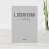 Carte Joyeux anniversaire prenez facile chat photo gris (Dos)