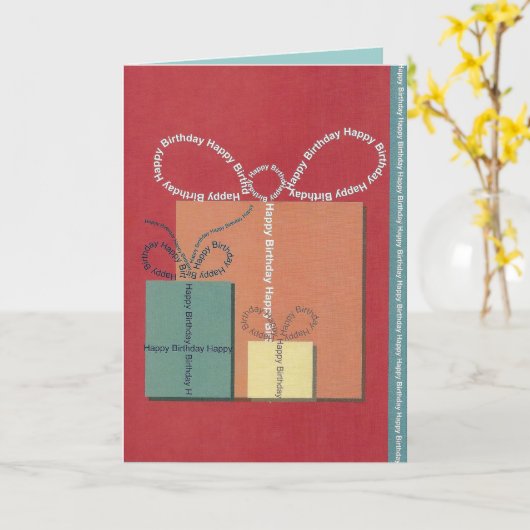 Carte Joyeux anniversaire présent cadeau Bow (Fleur jaune)