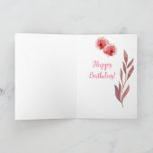 Carte Joyeux anniversaire Pretty Rose Aquarelle Fleurs (Intérieur)