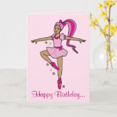 Carte Joyeux anniversaire, princesse de ballerine ! (Fleur jaune)