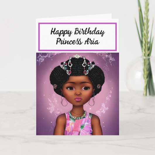 Carte Joyeux anniversaire | Princesse personnalisée (Devant)