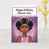 Carte Joyeux anniversaire | Princesse personnalisée (Fleur jaune)