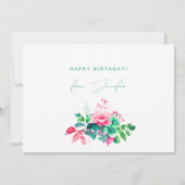 Carte Joyeux anniversaire Printemps Jardin d'été Floral (Dos)