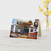 Carte Joyeux Anniversaire, Professeur, Maison Vintage (Fleur jaune)