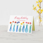 Carte Joyeux Anniversaire Professeur Rose Bouquet Fleur (Fleur jaune)