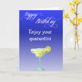 Carte Joyeux anniversaire Profitez de votre Quarantini (Fleur jaune)