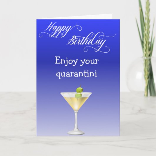 Carte Joyeux anniversaire Profitez de votre Quarantini (Devant)
