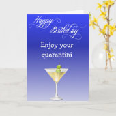 Carte Joyeux anniversaire Profitez de votre Quarantini (Fleur jaune)
