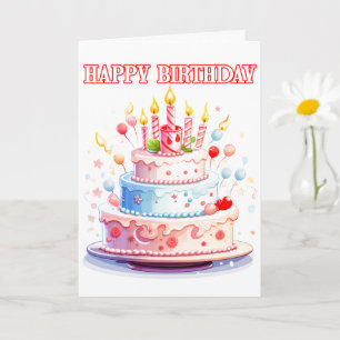 Carte Joyeux Anniversaire - Profitez du gâteau