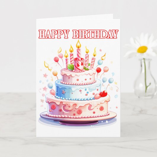 Carte Joyeux anniversaire - Profitez du gâteau (Petite plante)