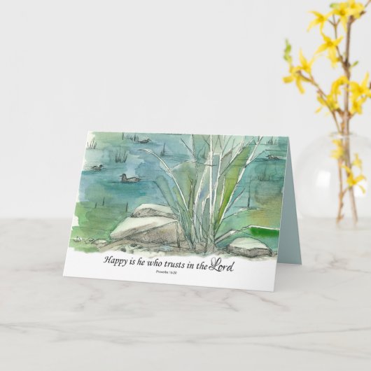 Carte Joyeux Anniversaire Proverbes Religieux Écriture C (Fleur jaune)