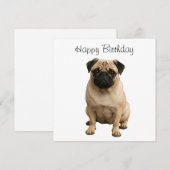 carte joyeux anniversaire pug (Devant / Derrière)