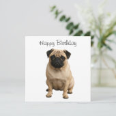 carte joyeux anniversaire pug (Debout devant)