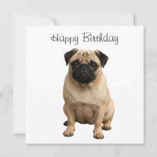 carte joyeux anniversaire pug