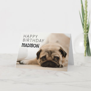 Carte Joyeux Anniversaire Pug