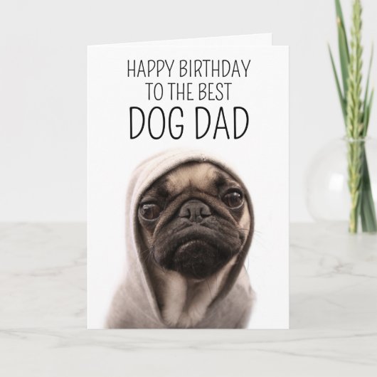 Carte Joyeux Anniversaire | Pug Dans Un Sweat À Capuche (Devant)