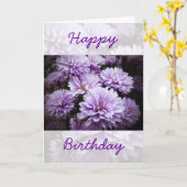 Carte Joyeux anniversaire - Purple Haze Chrysanthemums (Fleur jaune)