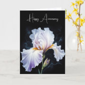 Carte Joyeux Anniversaire Purple Iris Blossom (Fleur jaune)