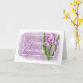 Carte Joyeux Anniversaire - Purple Iris d1 (Fleur jaune)