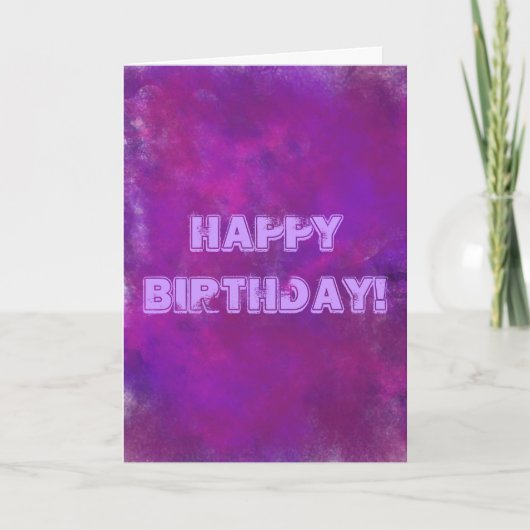 Carte Joyeux Anniversaire Purple Texture Abstraite (Devant)