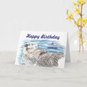 Carte Joyeux Anniversaire Quelqu'Un Otterly adorable Ott (Fleur jaune)