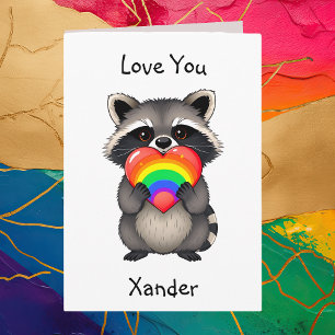 Carte Joyeux anniversaire Raccoon LGBTQ