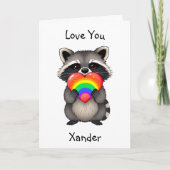 Carte Joyeux anniversaire | Raccoon LGBTQ (Devant)