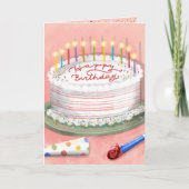 Carte Joyeux anniversaire Rainbow cake illustration anni (Devant)