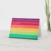Carte Joyeux anniversaire | Rainbow Modern Stripe LGBT F (Devant)