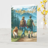 Carte Joyeux anniversaire randonnée (Fleur jaune)