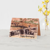 Carte Joyeux anniversaire Randonnée Mountain Desert Pays (Fleur jaune)