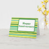 Carte Joyeux anniversaire : rayé : (Fleur jaune)