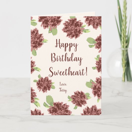 Carte Joyeux Anniversaire - Red Daisies Frame. (Devant)