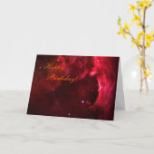 Carte Joyeux anniversaire - région sculptée de nébuleuse (Fleur jaune)