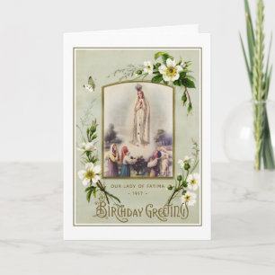 Carte Joyeux Anniversaire Religieux Notre-Dame de Fatima