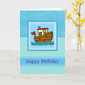 Carte Joyeux Anniversaire Remorqueur (Fleur jaune)
