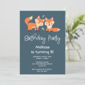 Carte Joyeux Anniversaire Renards Orange Mignons (Debout devant)