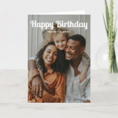 Carte Joyeux Anniversaire Retro Script 3 Photo (Devant)
