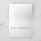 Carte Joyeux Anniversaire Rhinoceros Violet Parti Animal (Intérieur)