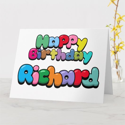 Carte Joyeux anniversaire Richard (Fleur jaune)