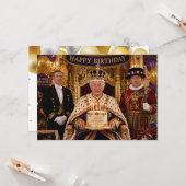 Carte Joyeux anniversaire roi Charles III (Devant/Arrière en situation)