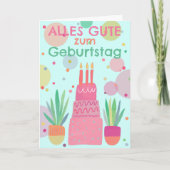 Carte Joyeux anniversaire, Rosa Bunt (Devant)