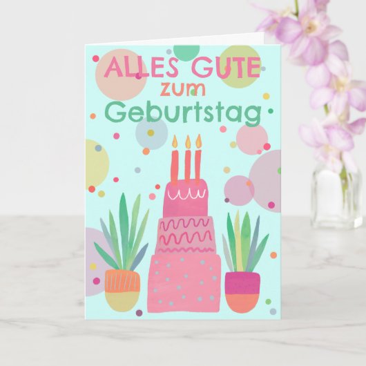 Carte Joyeux anniversaire, Rosa Bunt (Orchidée)