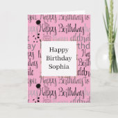 Carte Joyeux Anniversaire Rose (Devant)