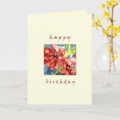 Carte joyeux anniversaire, rose (Fleur jaune)