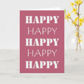 Carte Joyeux anniversaire rose (Fleur jaune)