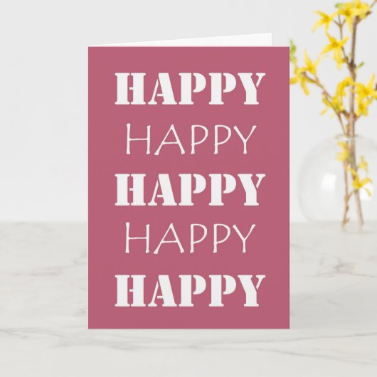 Carte Joyeux anniversaire rose (Fleur jaune)