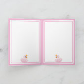 Carte Joyeux Anniversaire rose cygne princesse sur blanc (Intérieur)