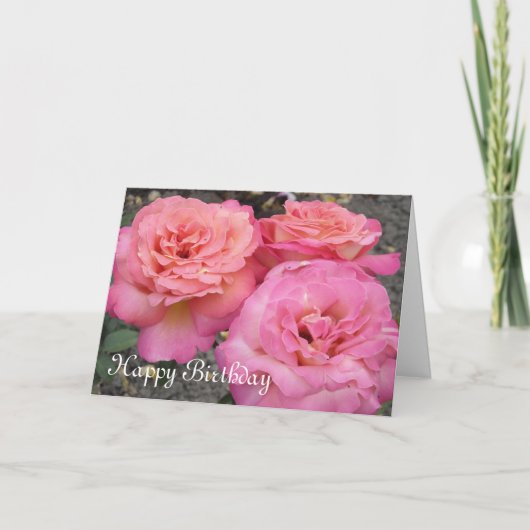 Carte Joyeux Anniversaire Rose Delight (Devant)
