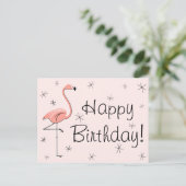 Carte "Joyeux Anniversaire !" rose flamant (Debout devant)